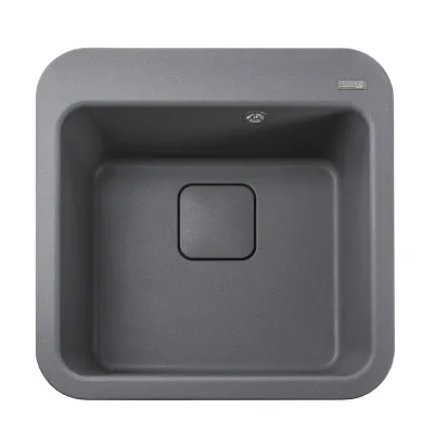 Гранітна мийка Globus Lux BARBORA 510х510-А0003, сірий металік